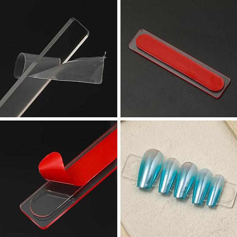 24/40Pcs Clear Nail Adhesive Tape False Nails Display Stand Glue Stickers Double-Sided Pasted Manicure Practice Showing Tools