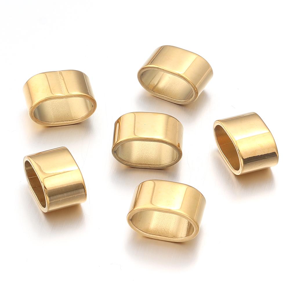 6pcs Stainless Steel Tube Stopper Spacer Beads Metal Positioning Buckle For Jewelry Making DIY Leather Cord Bracelet Accessories