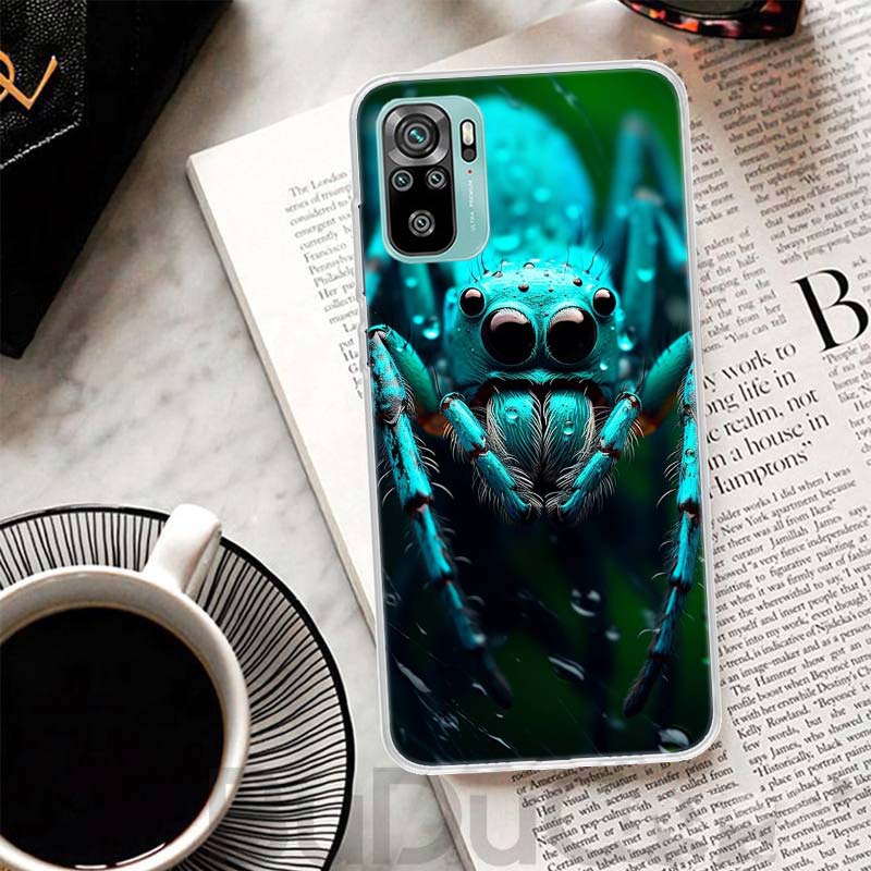 Black Widow Spider Insect Cover For Xiaomi Redmi Note 10 9S 9 8T 8 Pro 7 5 Mi 9T 10T 11T 12T 11 12 Lite 12X A3 A2 A1 Print Coque