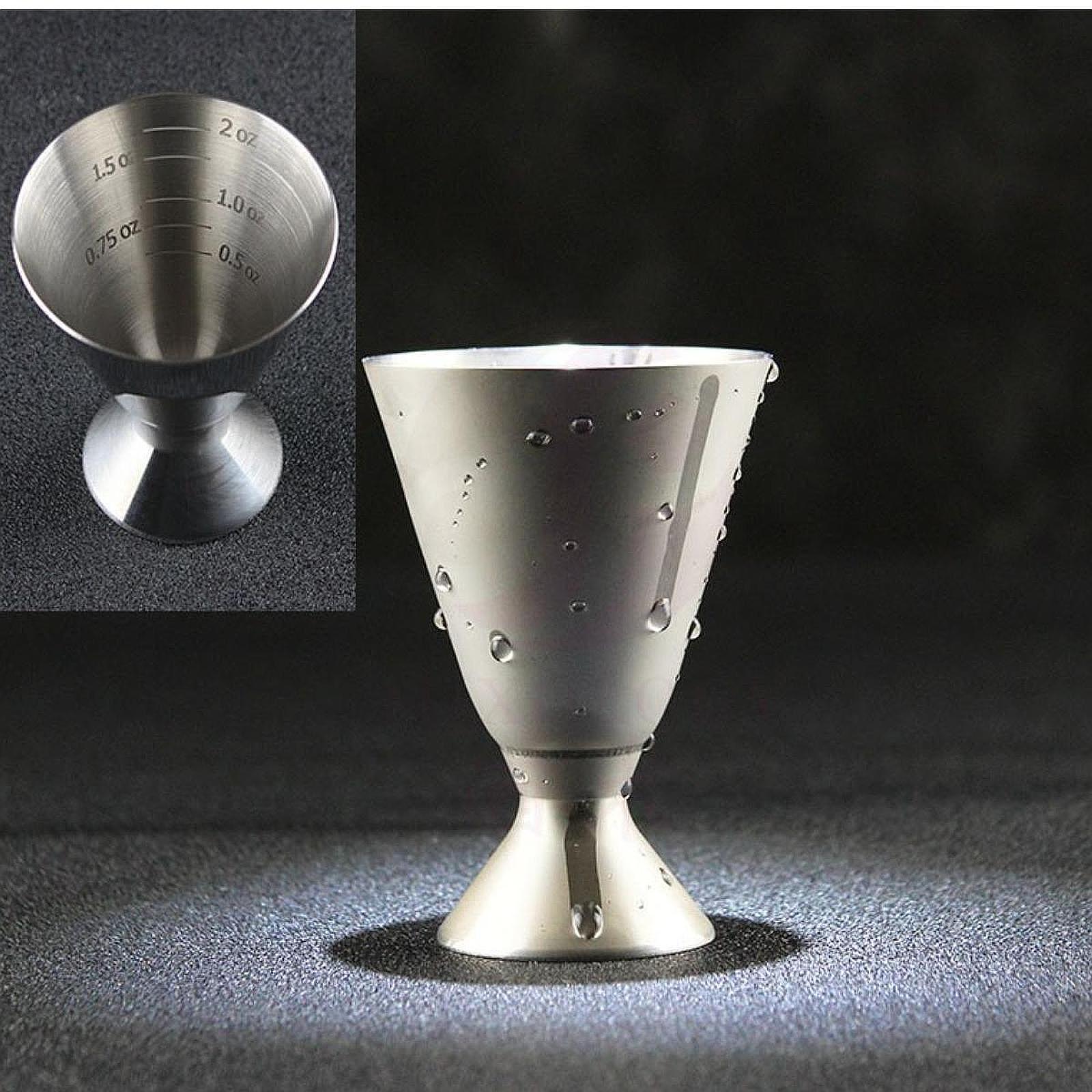 Jigger for Bartending Measuring Cup Metal 2oz Bar Supplies Measuring Jigger for Pub Whiskey Sour Kitchen Restaurant Drink серебряный