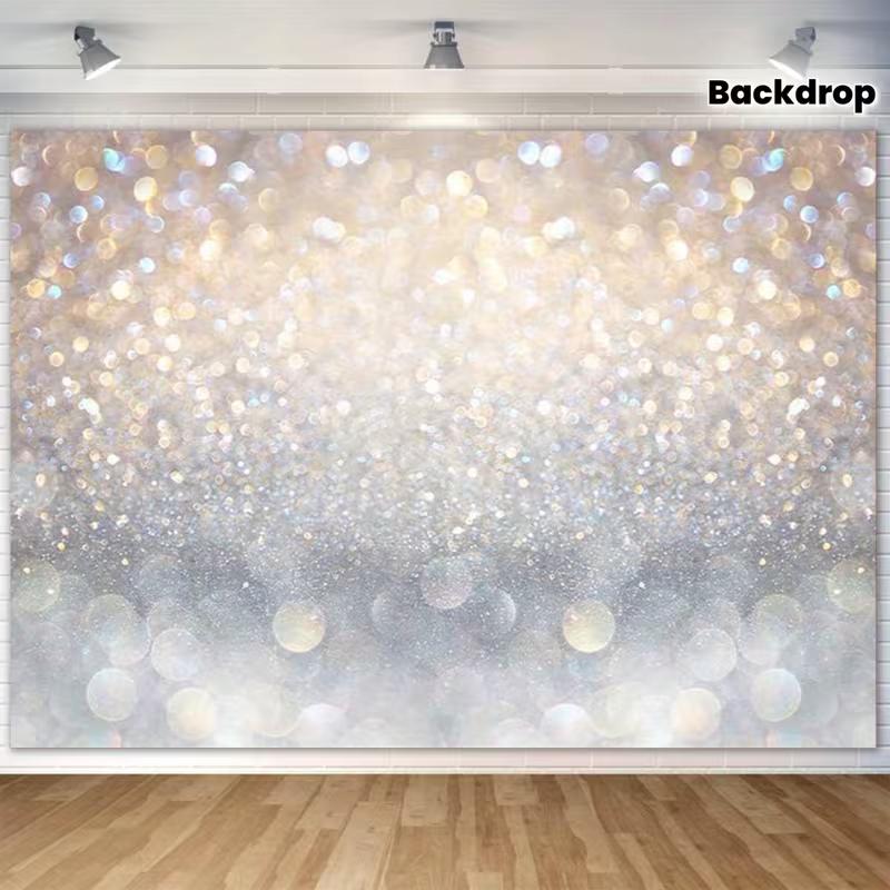 

2D Shiny Silver Gold Bokeh Glitter Backdrop for Studio Photography 47.2x31.5inch/120*80cm