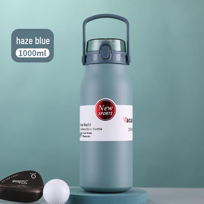 316 Stainless Steel Outdoor Fitness Water Bottle with Travel Kettle Design and Logo Print