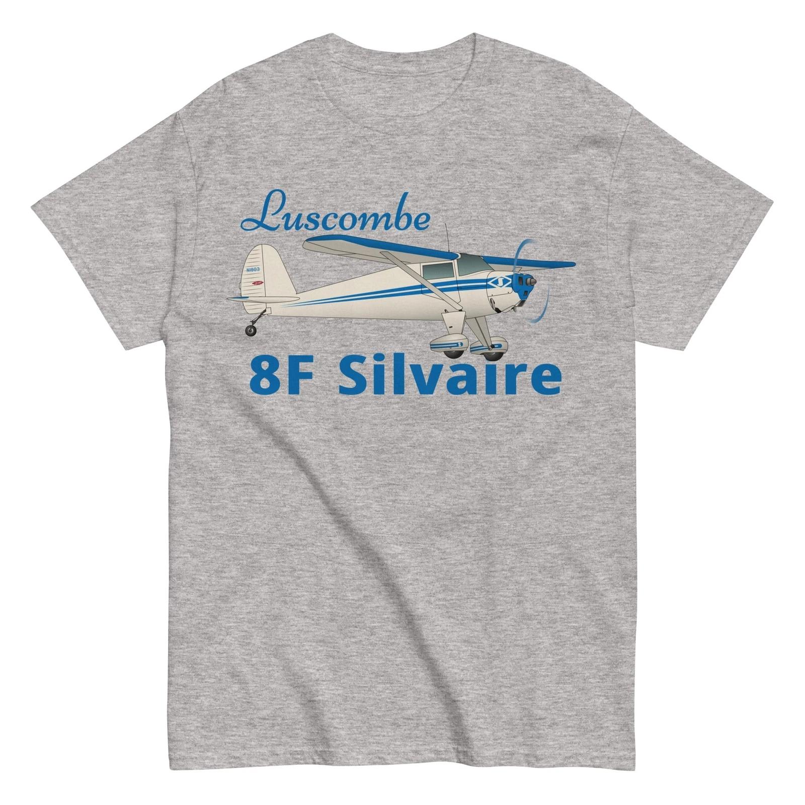 Luscombe 8F Silvaire (AIRCLJ8F-B1) Футболка с самолетом - Персонализированная с вашим номером N# S