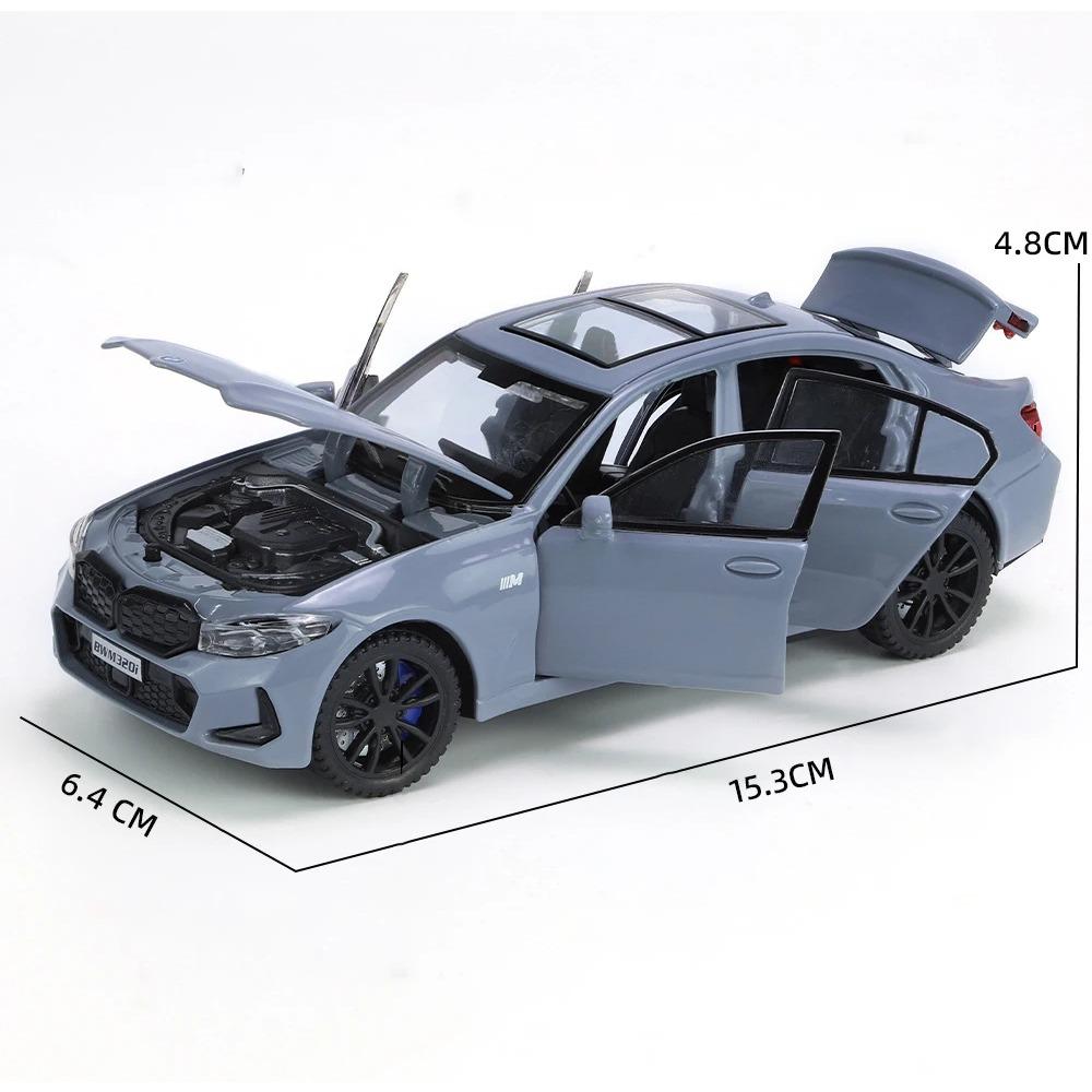 1/32 Scale BMW 320i THE 3 2023 Alloy Car Model Diecast Metal Toy Vehicles Model Simulation Sound and Light Collection Boy Kid Toy Gift