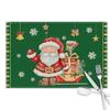 6/1 pçs Natal Algodão Linho Estampado Jogo Americano Linho Cor Sólida Boneco de Neve Feriado Papai Noel Decoração Isolamento Mesa de Jantar