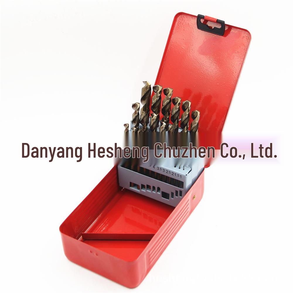 M35 Cobalt High-Speed Steel Yellow Twist Drill Bit Set for Stainless Steel - Fully Ground, Straight Shank.