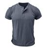 Erkek Düz Renk Henley Gömlek Kısa Kollu Rahat Temel Tee Yaz 3 Düğmeli Henley Erkekler için Hafif Moda Tişörtler Konfor Slim Fit Tee Tops