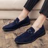 Spring men's foot-fitting lazy shoes foreign trade large size pointed leather shoes casual shoes suede men's shoes driving shoes