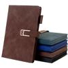 A5 Buckled Leather Student Subject Notebook, Business Notepad, Meeting Record Book, Thickened Diary, Travel Log, 120 Sheets 240 Pages