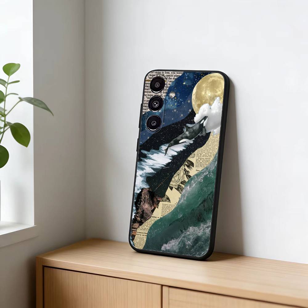 A M-Marine Whale P-Puzzle Phone Case For Samsung Galaxy A91,80,73,72 ,71,53,52,32 ,31,22,21s,20,Soft Black Case