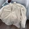Double-sided Fleece Thermal Stand-up Neck Zipper Sweater Jacket Women's Autumn and Winter Fleece Loose Small Fleece Cardigan