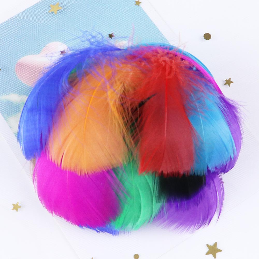 Natural Goose Feathers 4-8Cm Small Floating Leather Pink Swan Feather Plume For Craft Wedding Jewelry Decoration Plumes 100Pcs