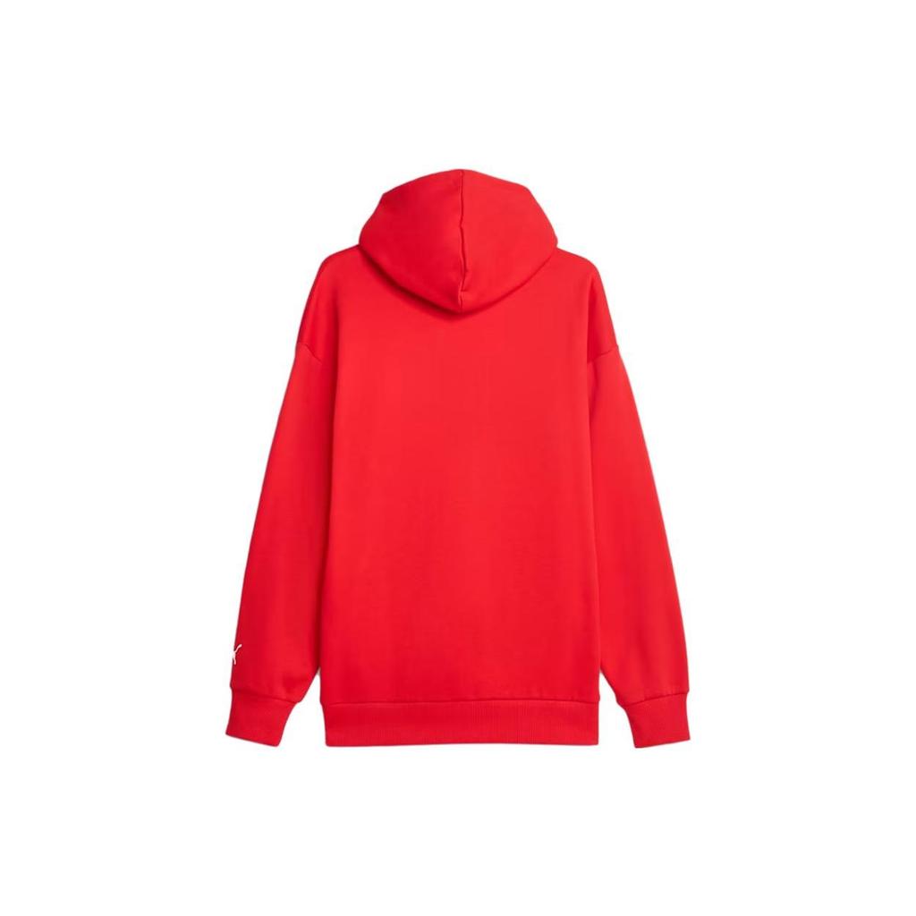 Puma Ferrari Graphic Print Long Sleeve Hooded Sweatshirt Men sweatshirt Red 622233-02