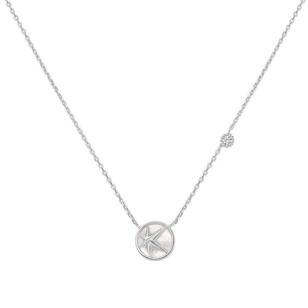 Silver Starry Mother-of-Pearl 925 Silver Necklace N065-05H