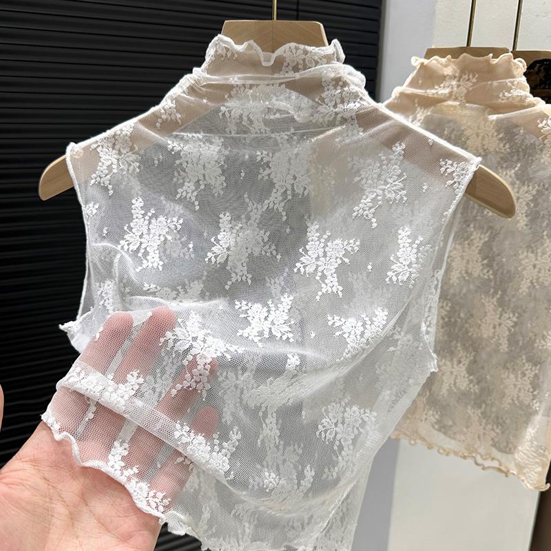 

New Lace Svel Mo Collar Top Women s Inner Wear f High Collar ort Length Base irt Korean Sle Commute Wind L