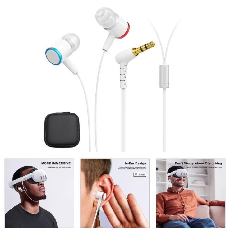 In Ear Headphones Ergonomic Earphones Immersive 3D Sound Earbuds Comfortable Wear 3.5mm Port for Q 3 VR Glassess