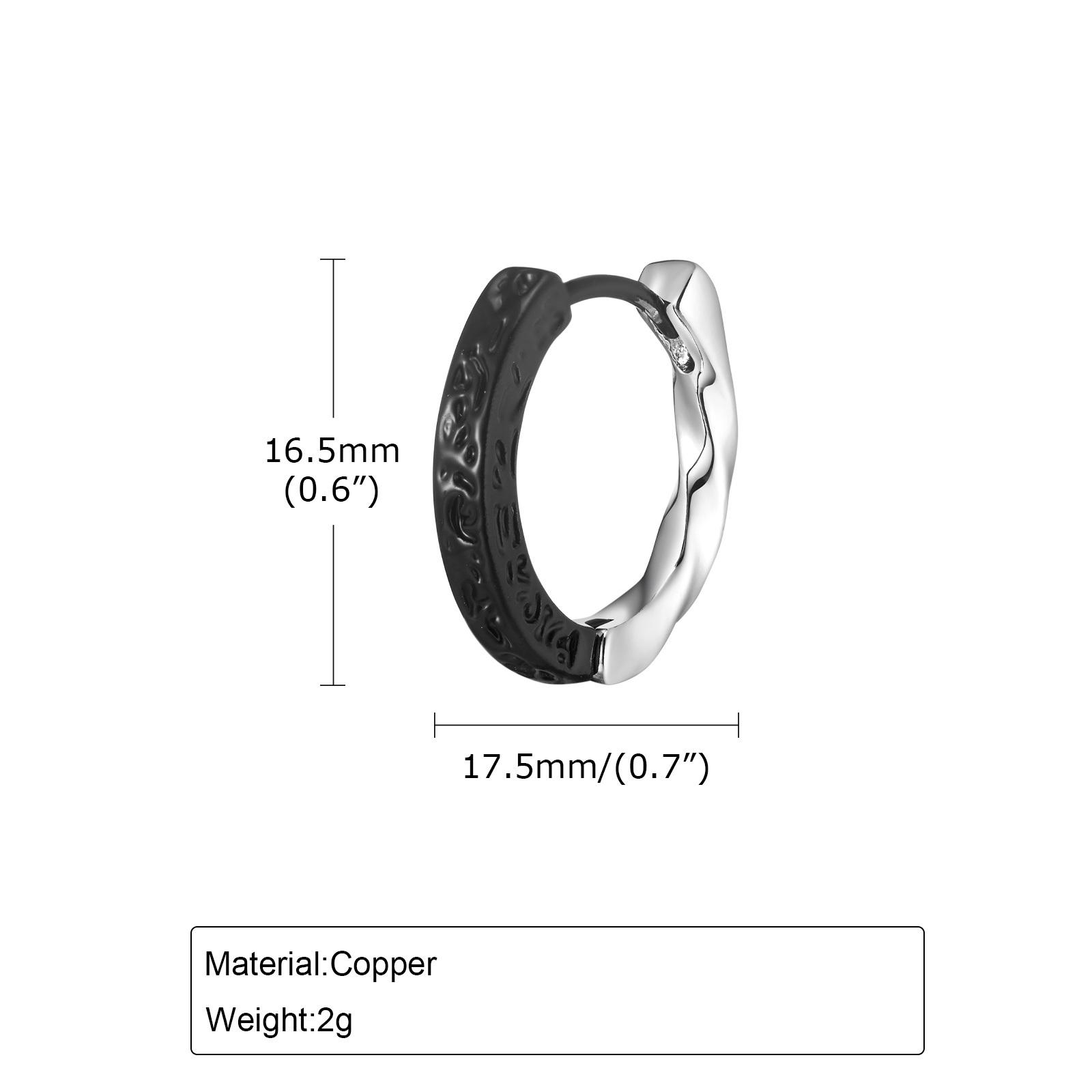 

Stylish Stitching Black Hammer Hoop Earrings For Men Women Hoops Simple Jewelry Boyfriend Girlfriend Valentine s Day Gift