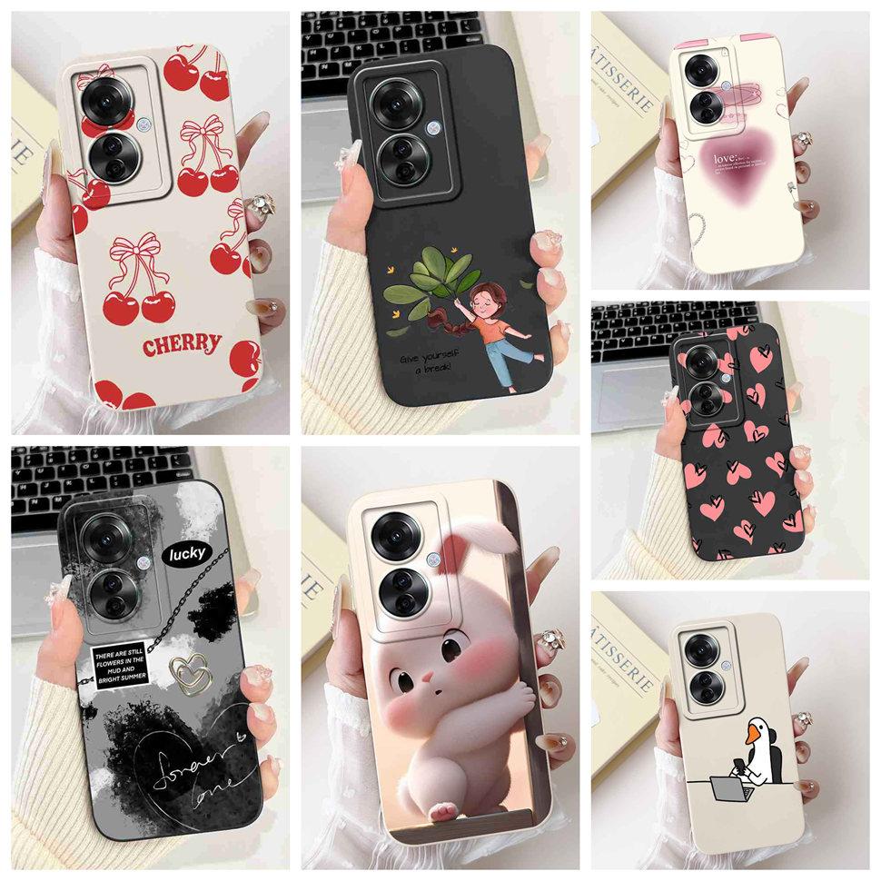 For Oppo Reno11 F 5G CPH2603 Case Cute Cartoon Printed Cherries Soft Silicone Cover For Oppo F25 Pro 5G 6.7" Phone Cases Coque