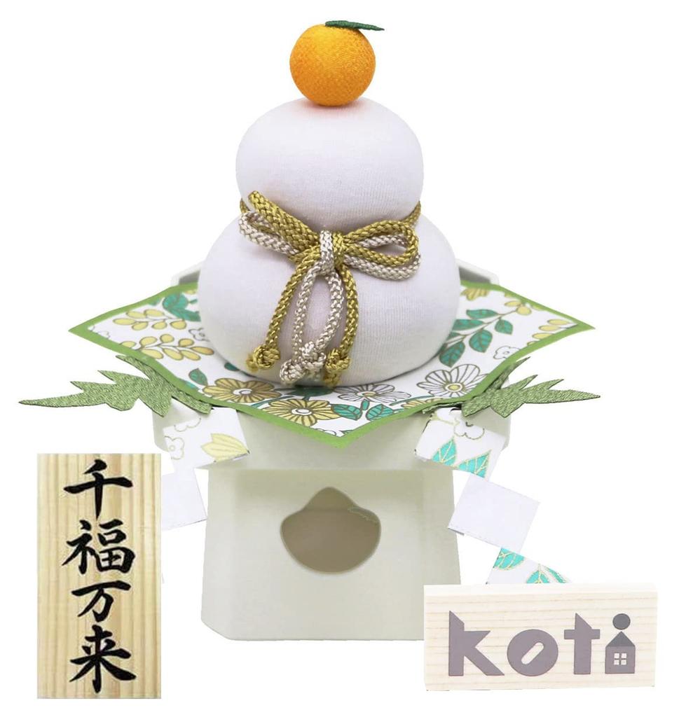 Osaka Choseido Kagami Mochi Chirimen New Includes a Free Original Wooden Tag Ornament, Koti, Year's Decoration, 14.5cm Tall, (Sent Separately)