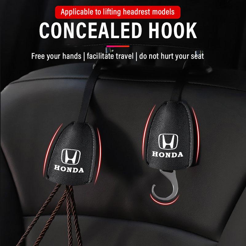 1/2pcs Leather Car Seat Back Hooks Portable Hanging Bag Rack for Honda Civic Xrv Hrv Crv Brv City Accord Fit Jazz Insight Pilot Passport Stepwgn