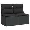 VidaXL Garden Lounge Set 4 Pcs with Cushions Black Wicker Acacia, Outdoor Sofa Set, Patio Furniture, 3325231