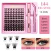 144 Stück DIY Wimpernverlängerungs-Set 8-16mm Einzelwimpern-Set Trendige Wimpernbüschel zur Selbstanwendung