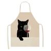 Ladies Men Home Cleaning Baking Cooking Tools Cooking Accessories Kitchen Aprons Linen Cats Wine Aprons
