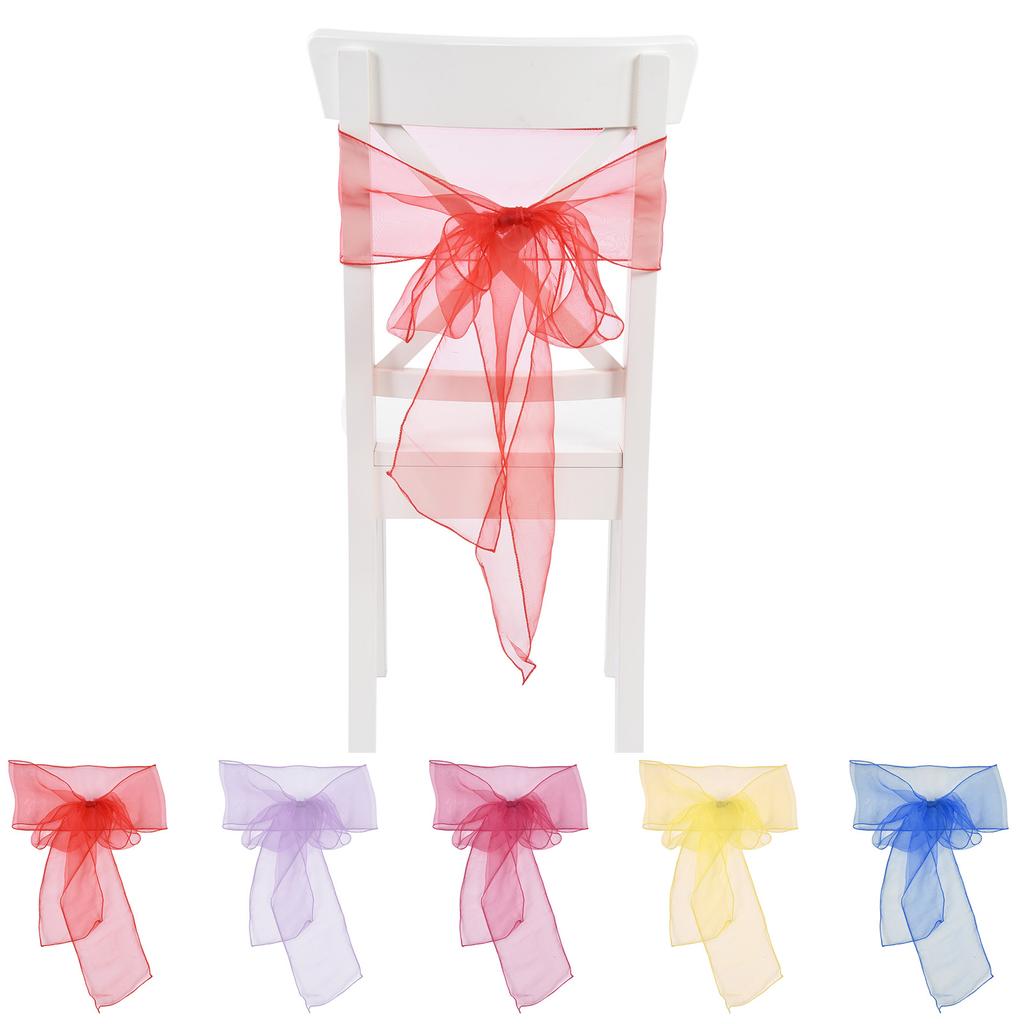 10 Peças Faixa de Cadeira de Banquete de Organza Laços de Cadeira Exquisitos Faixas para Decoração de Festa de Casamento