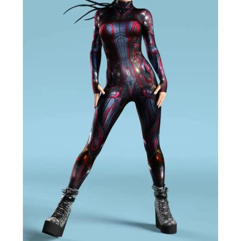 Super cool armură mecanică femei Cosplay punk salopetă costum elastic petrecere de vacanță fancy performanță body barceloane zentai