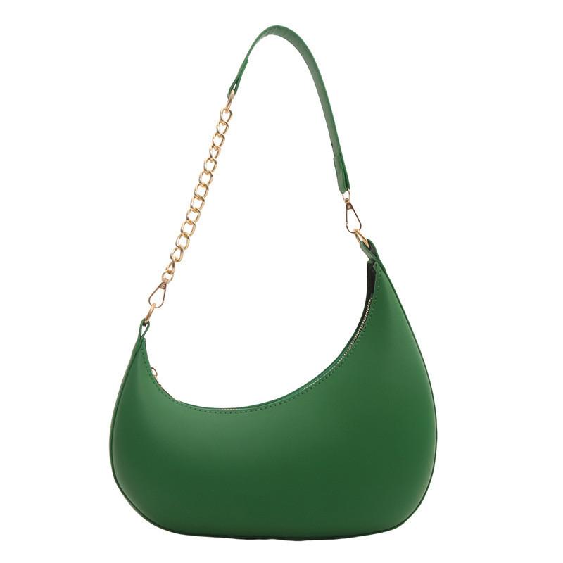 Stylish Mid-sized Crescent Handbag For Women 2024 Simple Urban Pu Leather Bag