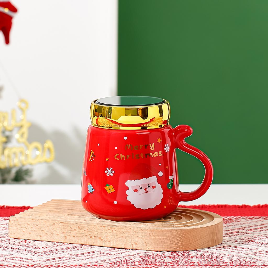 Weihnachtsgeschenk mit Deckel Spiegel Tasse Großes Volumen Niedliches Mädchen Paar Tasse Haus Tasse Souvenir Langlebig Langlebig Nützlich Nützlich