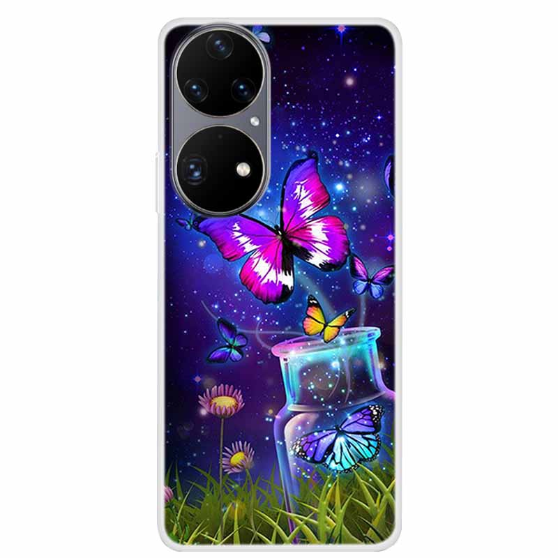 For Huawei P50 Pro Case P50 P50E Clear Fashion TPU Silicone Shockproof Phone Case for Huawei P50 Pro Case P 50 Protective P50Pro