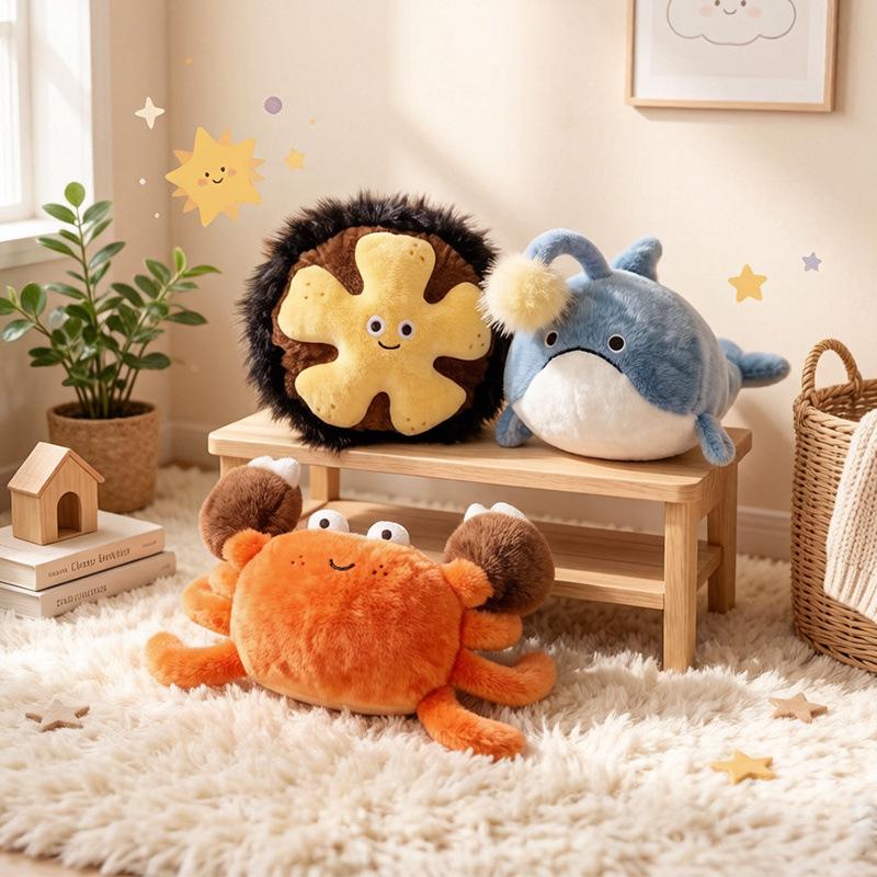 Cute Ocean Animal Plush Toy – Killer Whale & Crab Aquarium Souvenir