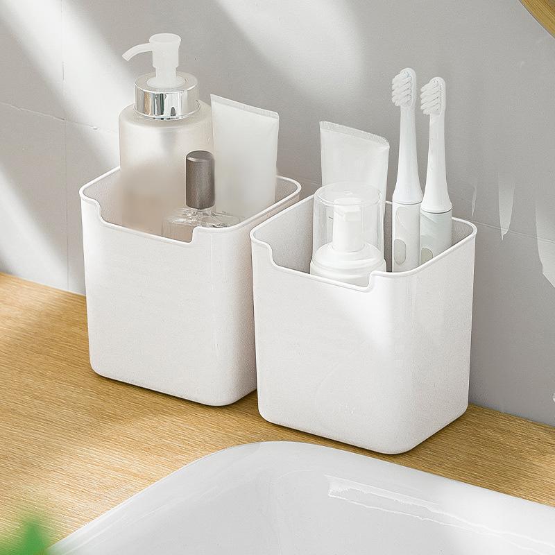 Porta-canetas de grande capacidade, caixa de armazenamento de mesa de cor sólida, organizador criativo de lápis, caixa de papelaria simples, material de escritório