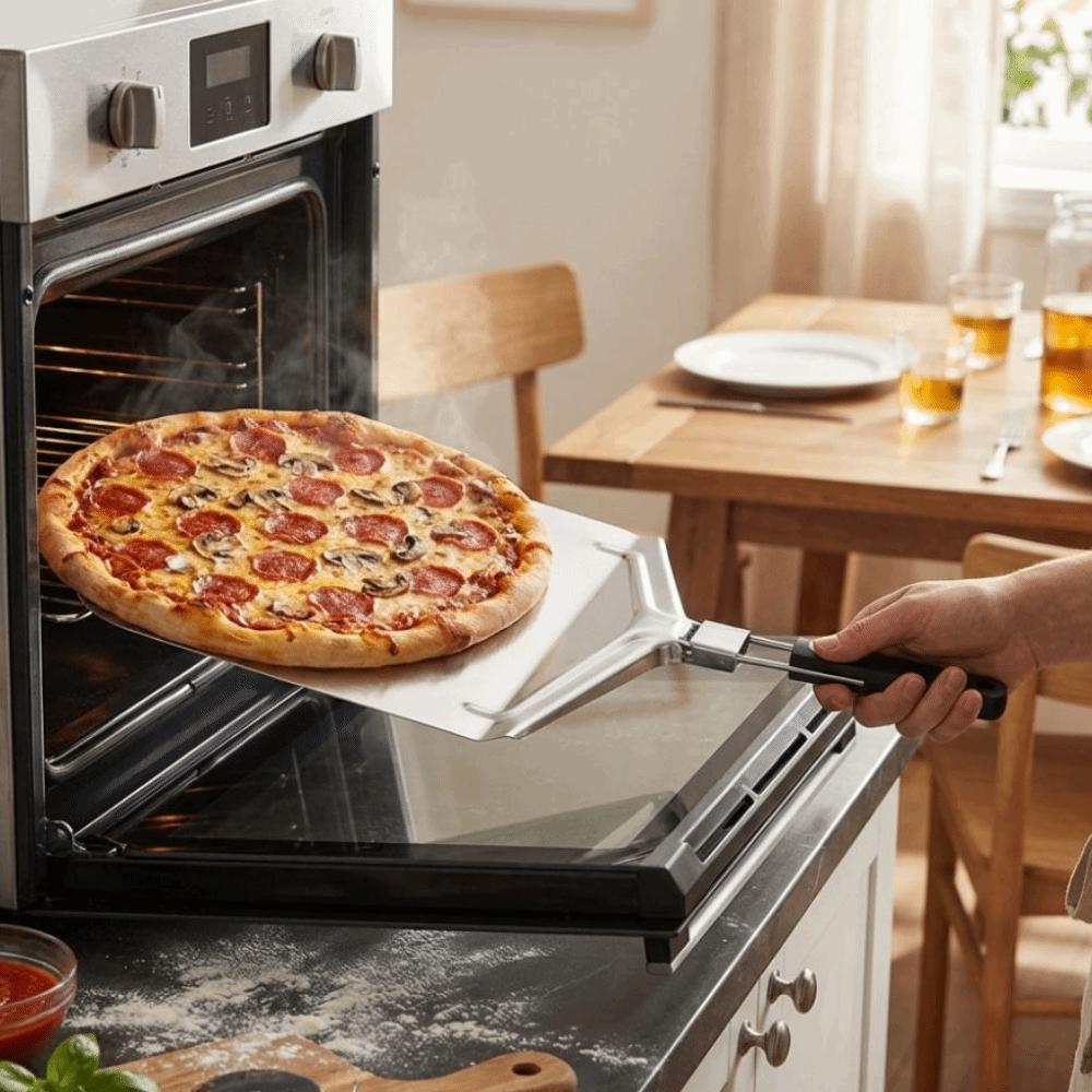Metal Non-Stick Pizza Shovel Long Handle Pizza Transfer Tray  Professional Kitchen