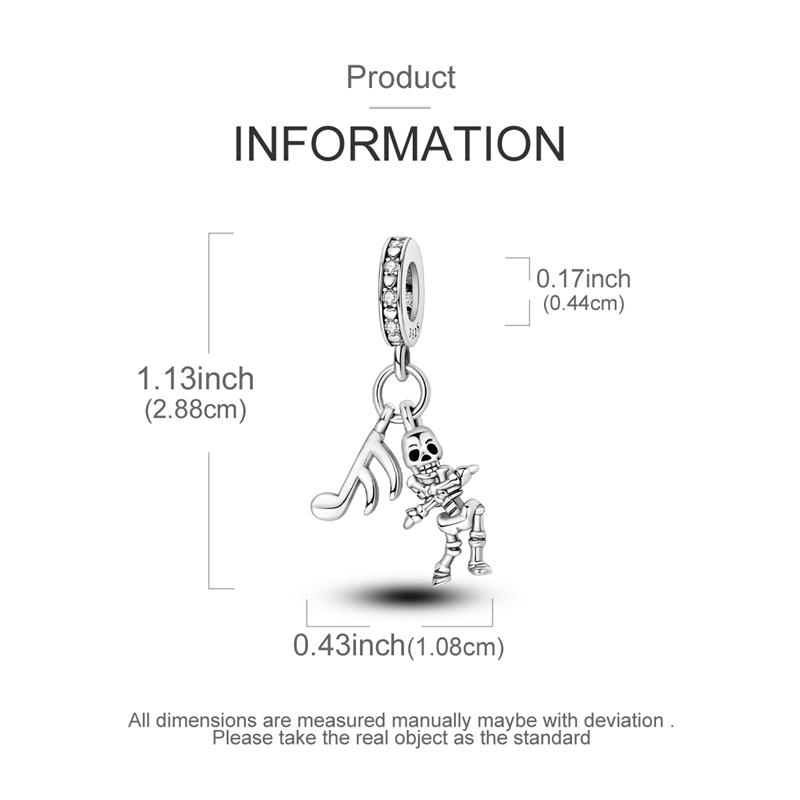 Original Copper Halloween Skeleton Witch Bat Pumpkin Charms Beads Skull Dangle Fit Women Original Bangle Bracelet