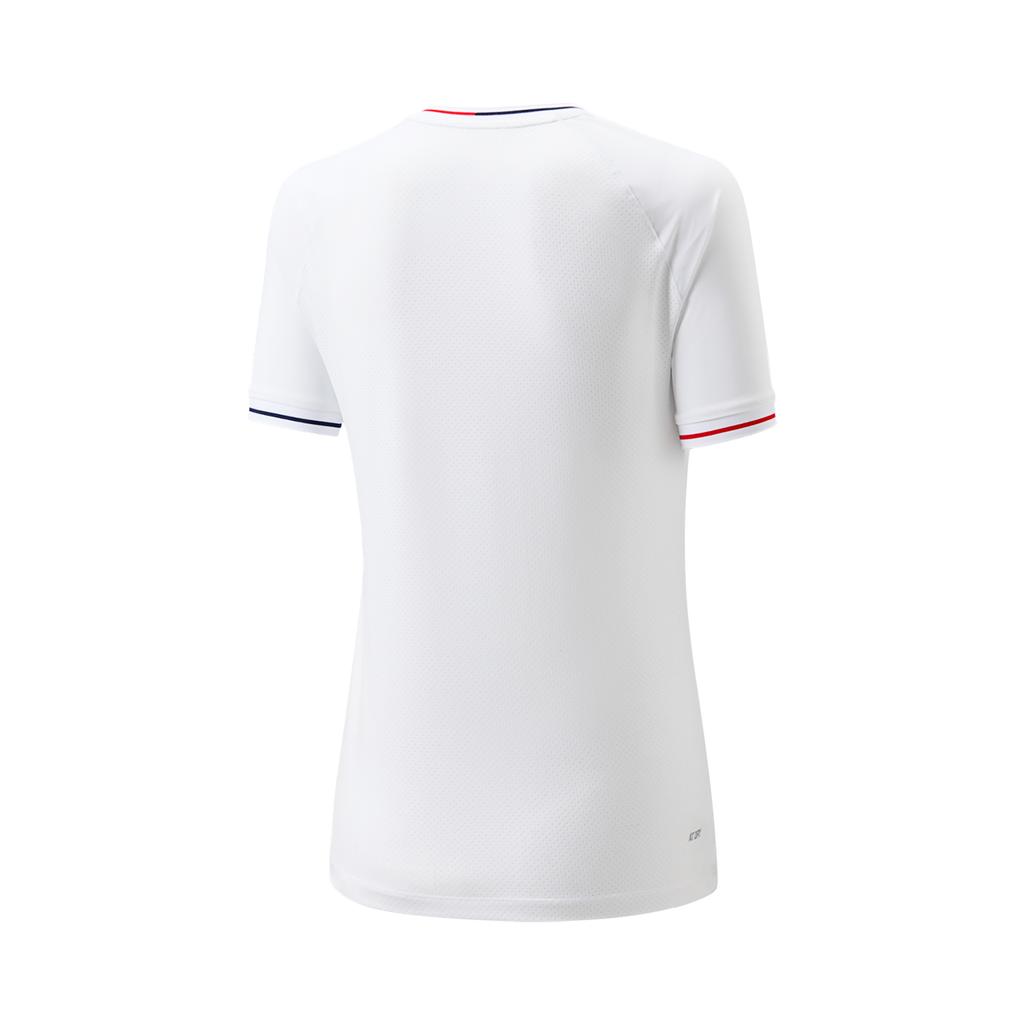 Li Ning Tennis Series Sports Casual Simple Pullover Short Sleeve T-Shirt Women Tops Standard-White AAYV138-1