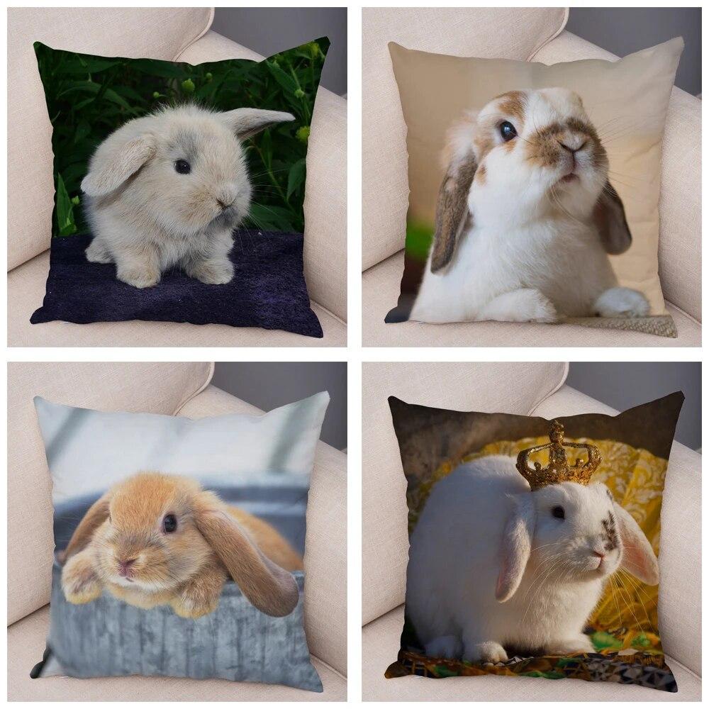Sofa Car Home Decor Cute Rabbit Cushion Cover Bedroom Living Room Pillowcase Pet Animal Pillowcase