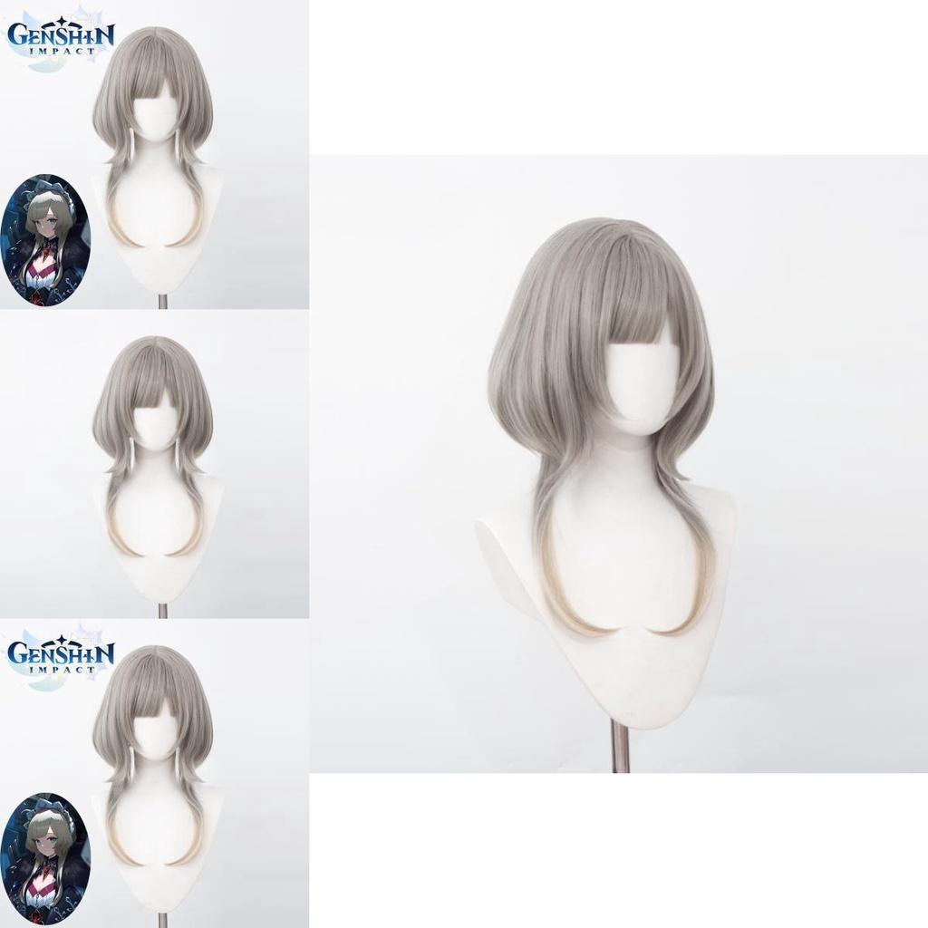 Genshin Impact Sandrone Cosplay Wig Gradient Short Hairpiece