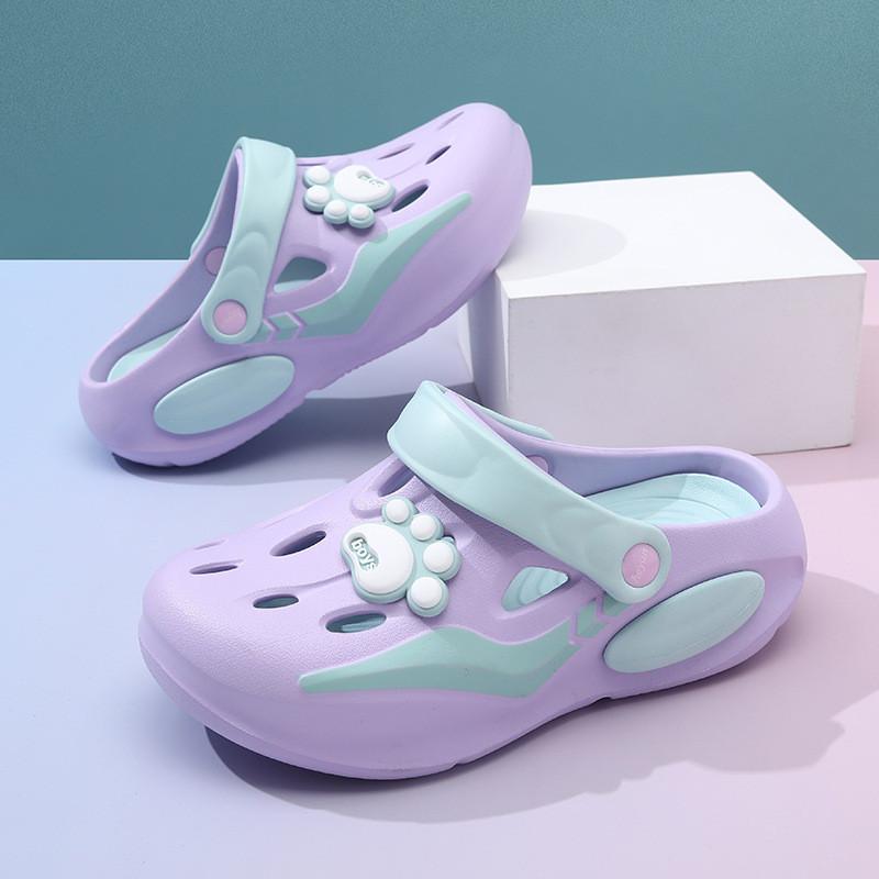 Colorful Girls Summer Clogs Lightweight Breathable Nonslip Outdoor Beach Footwear