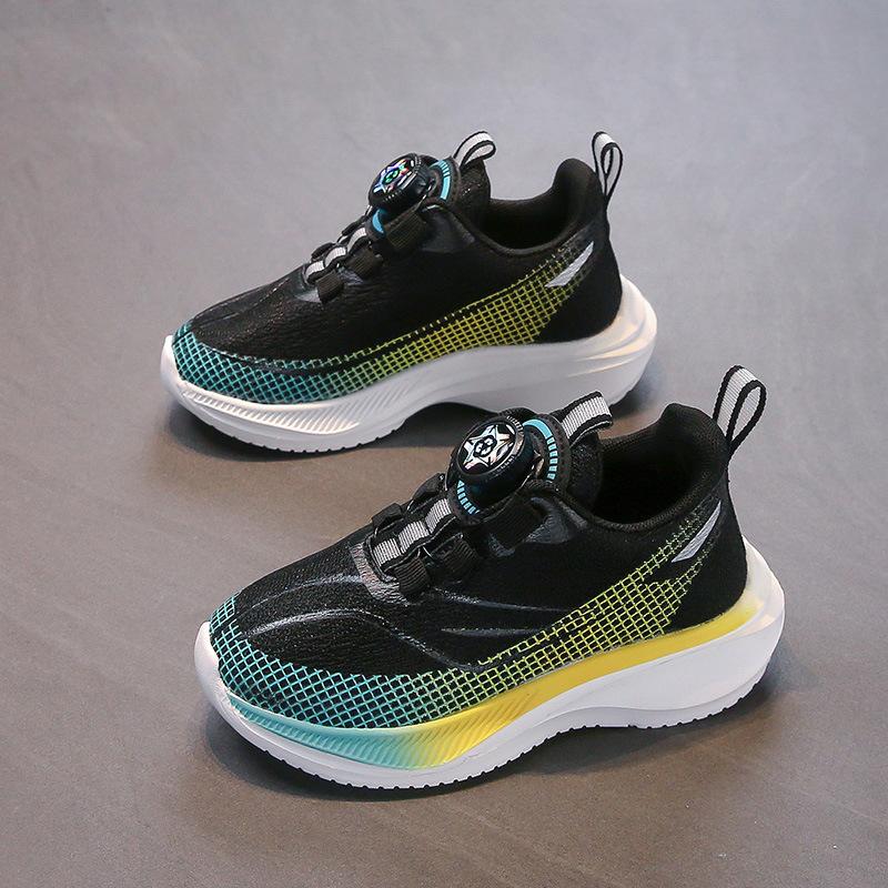 Girls' sports shoes 2025 spring and autumn new fashion knob medium and older children's casual shoes soft sole non-slip children's running shoes