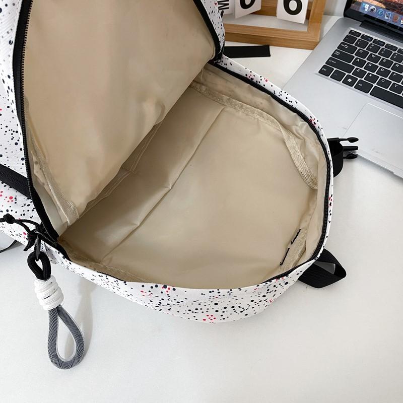 Women's Letter Printed Backpack Men's Large Capacity Travel Backpack Junior High School Student Schoolbag