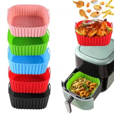 Silikon-Backform für Heißluftfritteuse mit Griffen Antihaft-Heißluftfritteuse-Korb Spülmaschinenfest BPA-frei Heißluftfritteusenform für gleichmäßiges Garen und einfache Reinigung