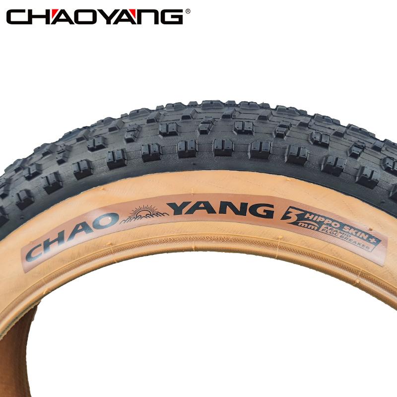 CHAOYANG 20x4.0 100/90-406 Fatbike Band 3mm Hippo Skin+ Lekbestendig Antislip MTB Strand Elektrische Fiets 20PSI Bruine Band H-5176