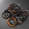 Ensemble de 12 Bracelets Tressés Vintage en Similicuir, Bracelets Perles Œil de Tigre & Pierre de Lune, Accessoires de Mode pour Fête Décontractée (B