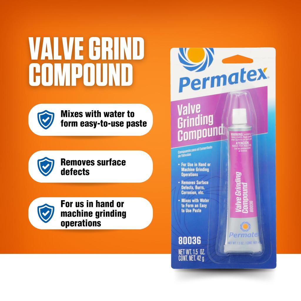 Permatex Valve Rebuild Valve Polishing Valve Grinding Compound for Engine Valve Gray Compound, Compound, Lapping, 50P80036JP,