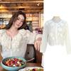 Spring Crochet Retro Rose Hollow-Out Long Sleeve Cardigan for Women