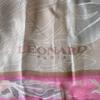 Used LEONARD PARIS Large Scarf Floral Pattern Pink Tones Silk Unused With Tags