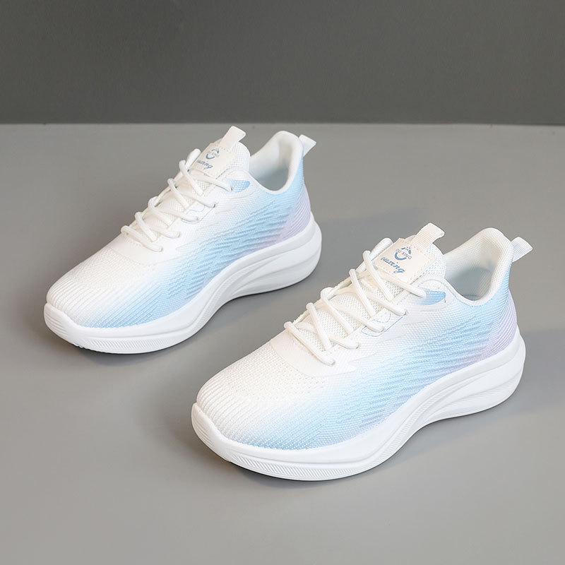 

FZ6606 Дышащая белая вязаная обувь: Весна/Осень 2025, Увеличивающие рост, Трендовые, Тонкая подошва, Износостойкие повседневные кроссовки Size 37