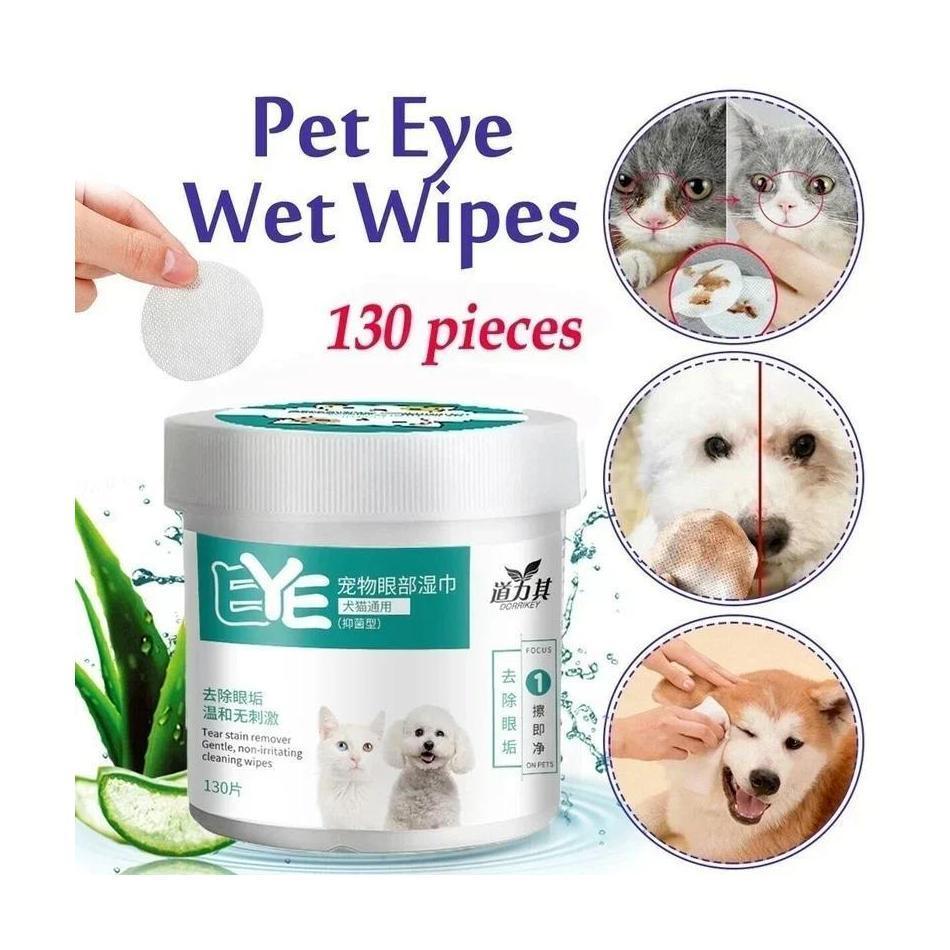 New 2026 Gentle Pet Tear Stain Remover Wipes 130Pcs Non-Foaming Cleaning Towels For Dogs Cats Eye Grooming Pet Hygiene Products